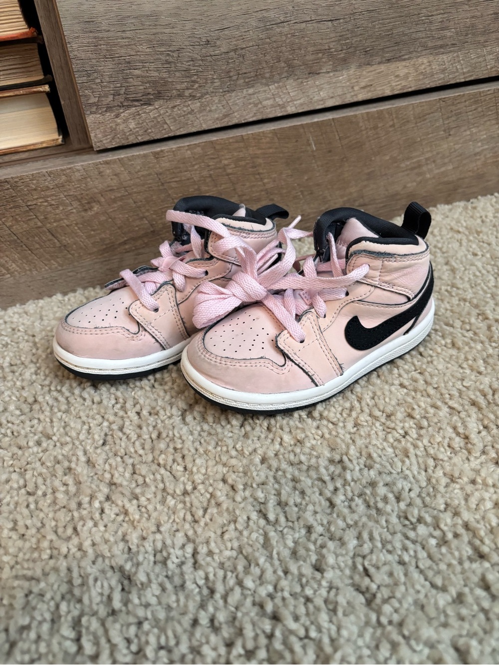 Nike Kids Pink and Black High-Top Sneakers